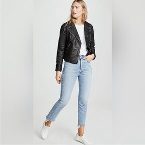 Madewell Leather Motorcycle Moto Jacket - Black L - 100% Leather 🖤